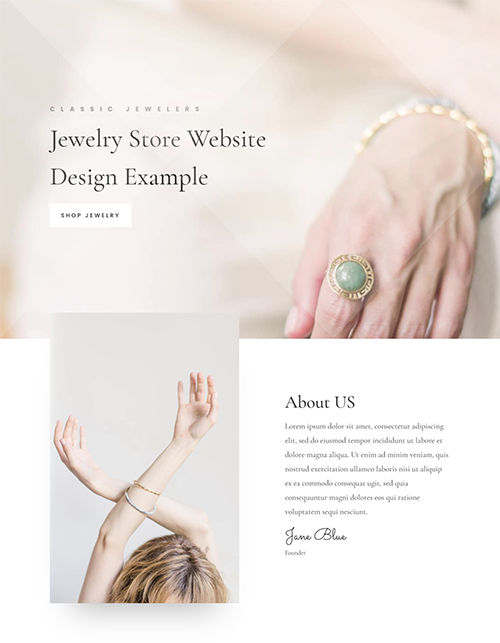 Jewelry store website design